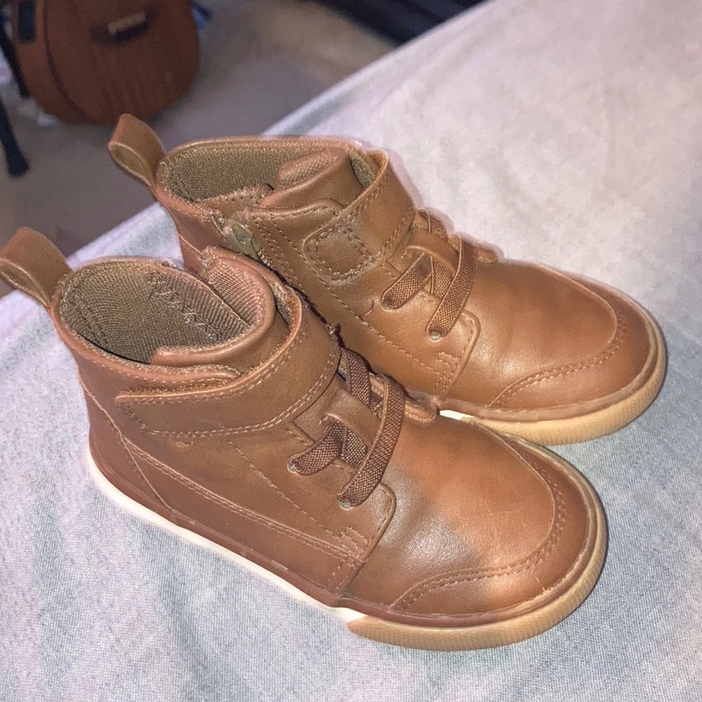 Wonder Nation Boys Toddler Leather & Rubber Outsole Shoes